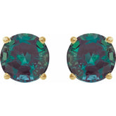 14K Yellow 6 mm Lab-Grown Alexandrite Stud Earrings